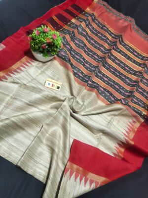 Tussar Ghicha Silk Saree - Image 14