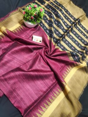 Tussar Ghicha Silk Saree - Image 9