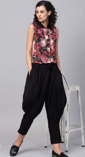 Printed top with Balloon Pant