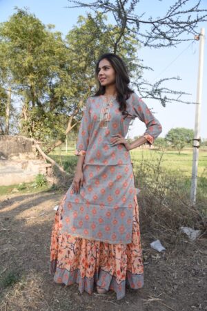 Long Kurta Skirt Set - Image 13