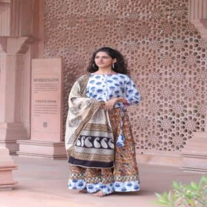 Cotton Long Skirt with Blouse - Image 2