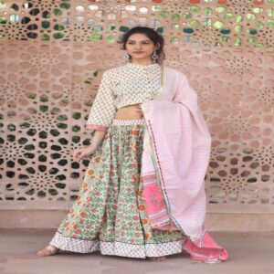 Cotton Long Skirt with Blouse - Image 6