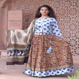 Cotton Long Skirt with Blouse - Image 13