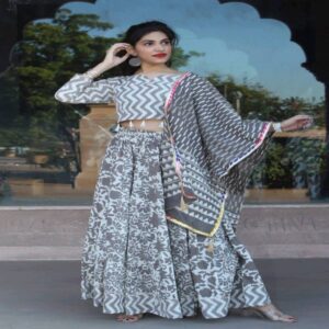 Cotton Long Skirt with Blouse - Image 16