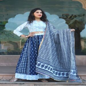 Cotton Long Skirt with Blouse - Image 18