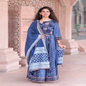 Cotton Long Skirt with Blouse - Image 21