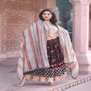 Cotton Long Skirt with Blouse - Image 23