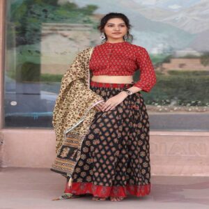 Cotton Long Skirt with Blouse - Image 25