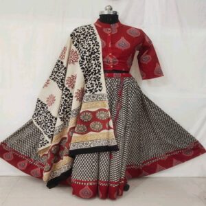 Cotton Long Skirt with Blouse - Image 30