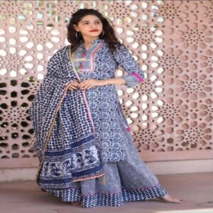 Cotton Long Skirt with Blouse - Image 34
