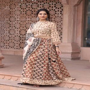 Cotton Long Skirt with Blouse - Image 39