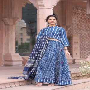 Cotton Long Skirt with Blouse - Image 42