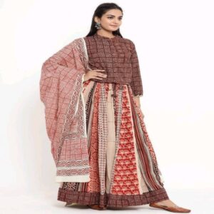 Cotton Long Skirt with Blouse - Image 44