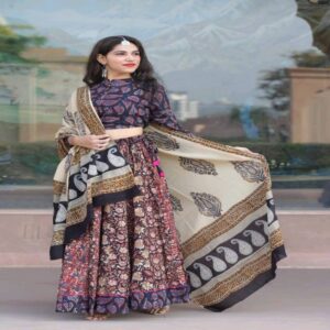 Cotton Long Skirt with Blouse - Image 45