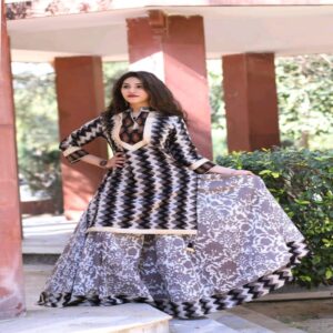 Cotton Long Skirt with Blouse - Image 51