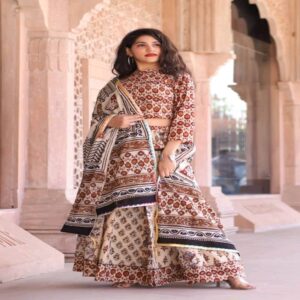 Cotton Long Skirt with Blouse - Image 53