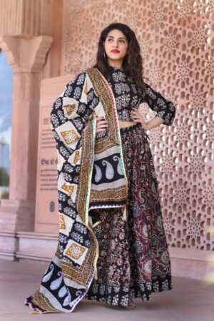Cotton Long Skirt with Blouse