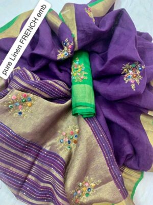 Pure Linen Saree