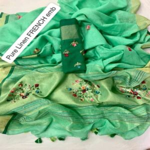 Pure Linen Saree - Image 13
