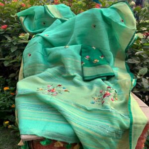 Pure Linen Saree - Image 2