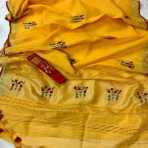 Pure Linen Saree - Image 3