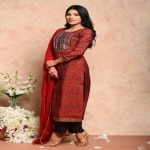 Muslin Kurta Pant Dupatta Set - Image 13