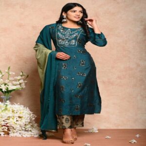 Muslin Kurta Pant Dupatta Set - Image 15