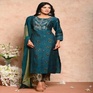 Muslin Kurta Pant Dupatta Set - Image 18