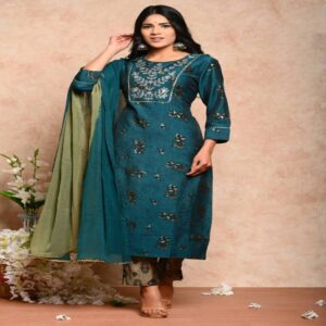 Muslin Kurta Pant Dupatta Set - Image 2