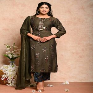 Muslin Kurta Pant Dupatta Set - Image 23