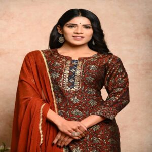 Muslin Kurta Pant Dupatta Set - Image 24