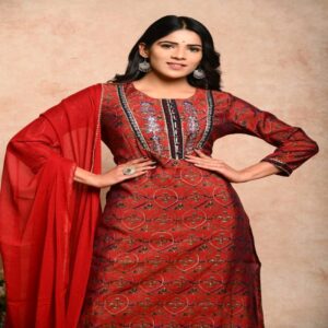 Muslin Kurta Pant Dupatta Set - Image 26