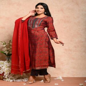 Muslin Kurta Pant Dupatta Set - Image 32