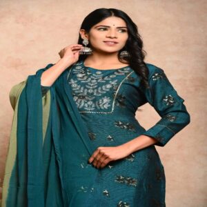 Muslin Kurta Pant Dupatta Set - Image 40