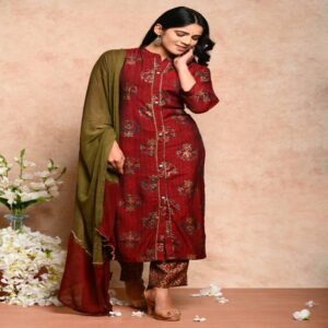 Muslin Kurta Pant Dupatta Set - Image 45