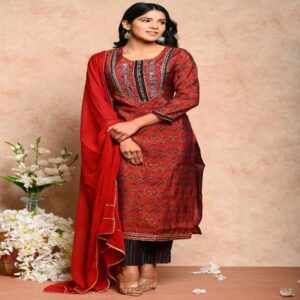 Muslin Kurta Pant Dupatta Set - Image 47
