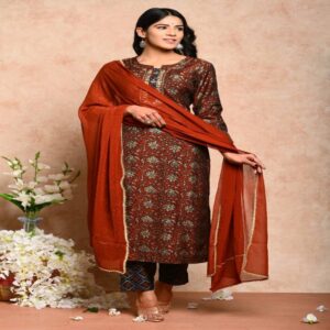 Muslin Kurta Pant Dupatta Set - Image 48