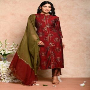 Muslin Kurta Pant Dupatta Set - Image 5