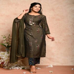 Muslin Kurta Pant Dupatta Set - Image 7