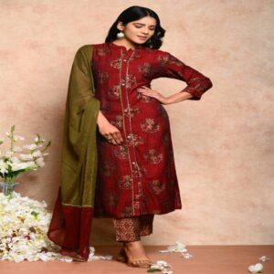 Muslin Kurta Pant Dupatta Set - Image 8