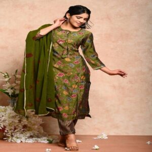 Muslin Kurta Pant Dupatta Set - Image 57
