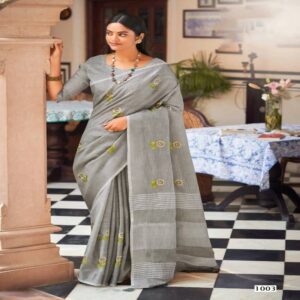 Linen Cotton Sarees - Image 2