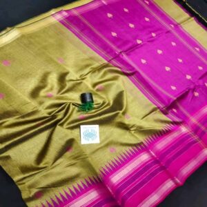 Semi Raw Silk Saree from Chattisgarh - Image 11