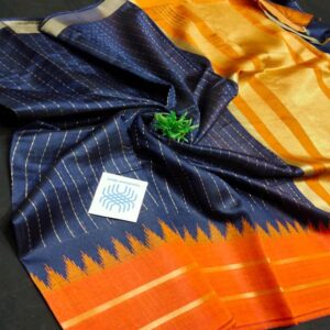 Semi Raw Silk Saree from Chattisgarh - Image 24