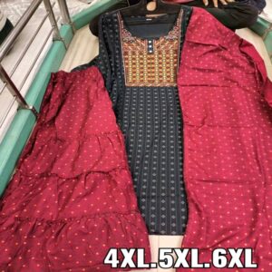 Plus Size Kurti Pant Dupatta set - Image 10