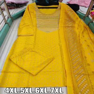 Plus Size Kurti Pant Dupatta set - Image 11
