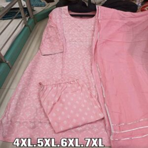 Plus Size Kurti Pant Dupatta set - Image 3