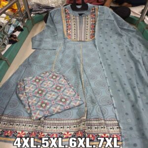 Plus Size Kurti Pant Dupatta set - Image 4