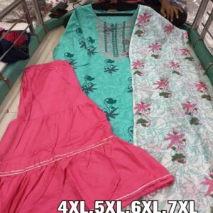 Plus Size Kurti Pant Dupatta set - Image 5