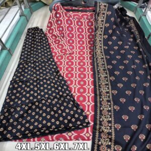 Plus Size Kurti Pant Dupatta set - Image 6